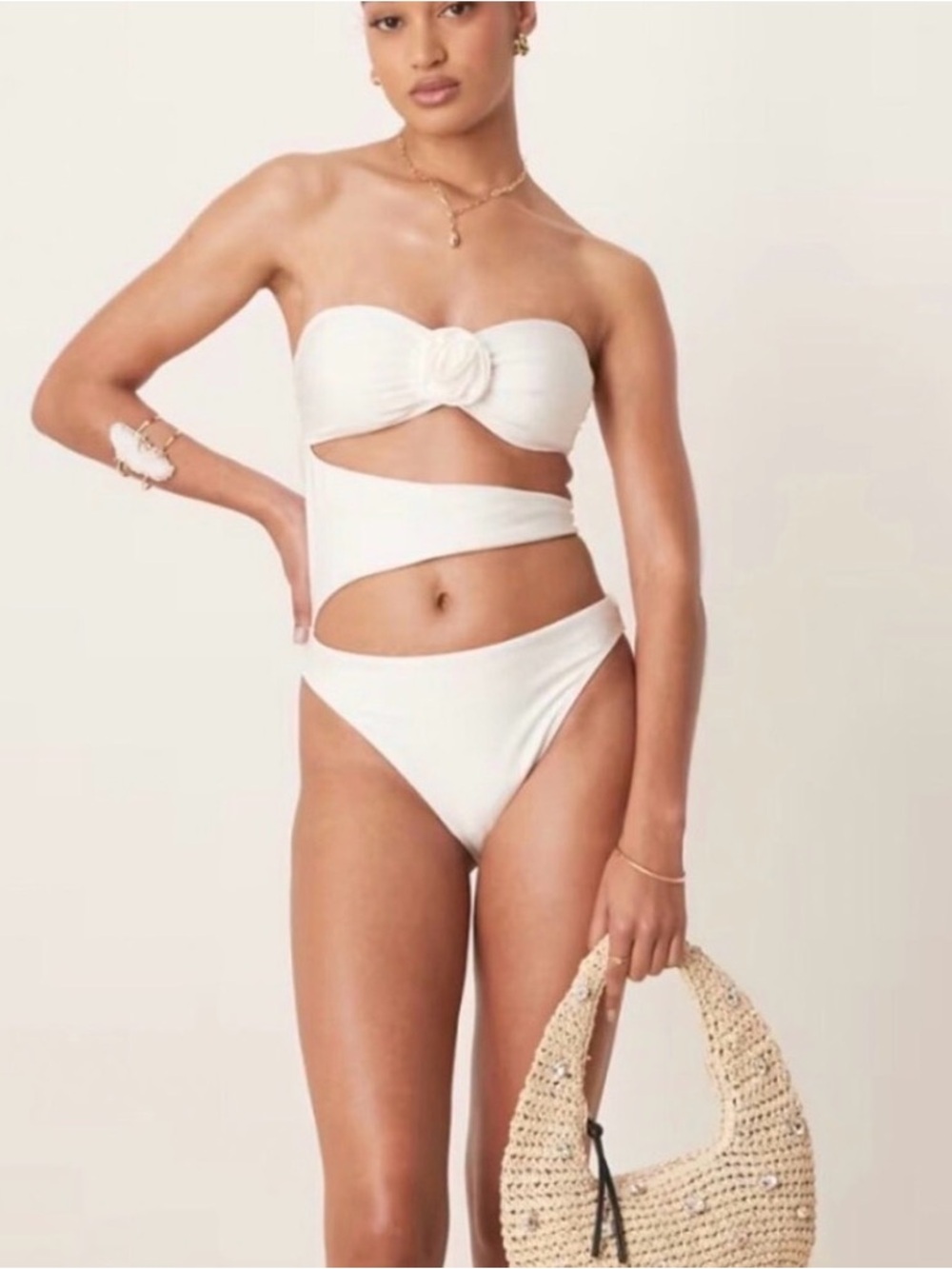 NWT Rosette Cutout One-piece
